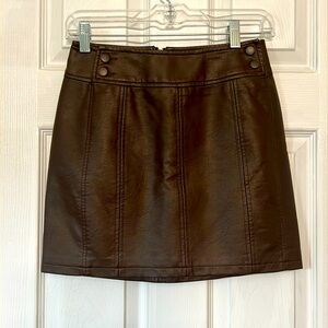 Free People Faux Leather Mini-skirt Brown Size 2